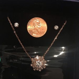Swarovski necklace and earrings